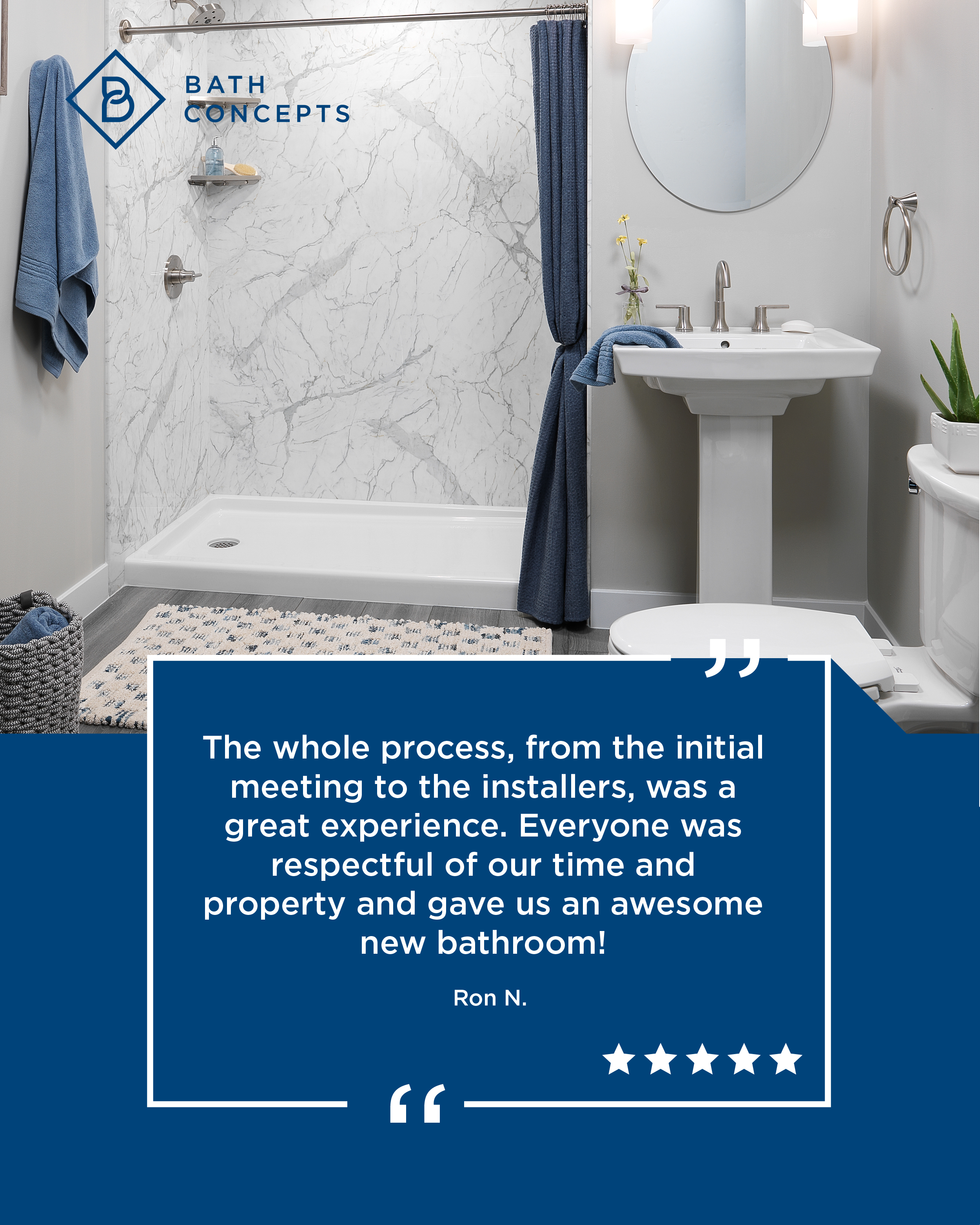 Bathroom renovation completed project