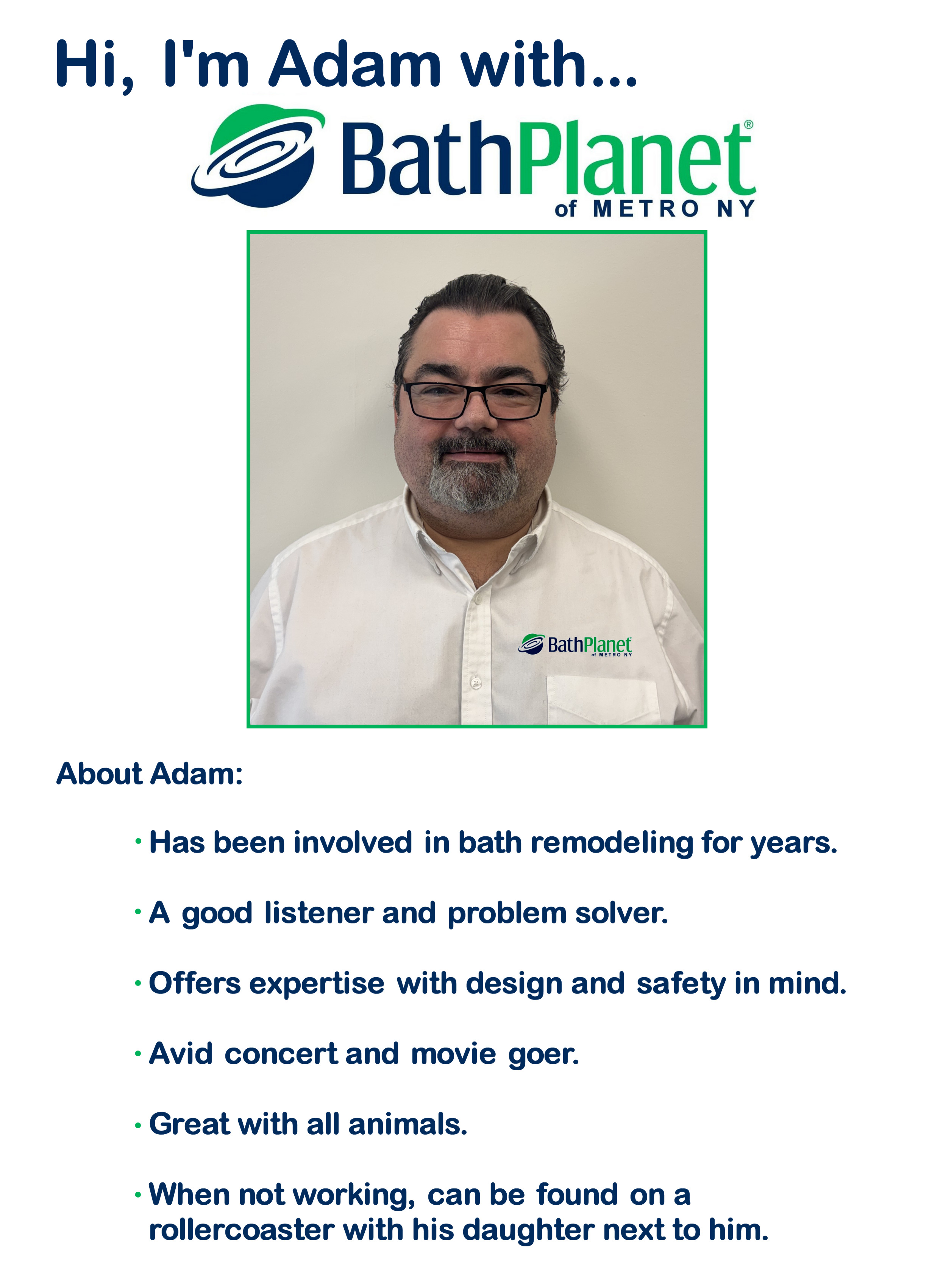 Adam Tuzza, Design Consultant at Bath Planet of Metro NY